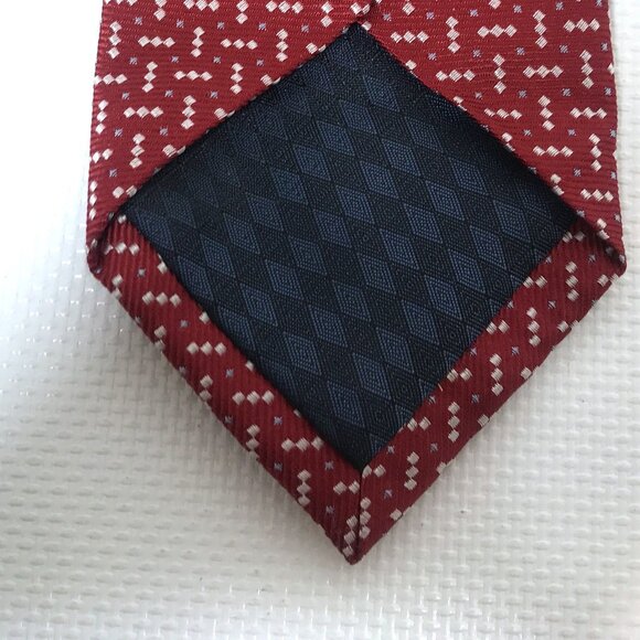Silk Tie Burgundy Red with Dots J.Khaki Men - Picture 8 of 8